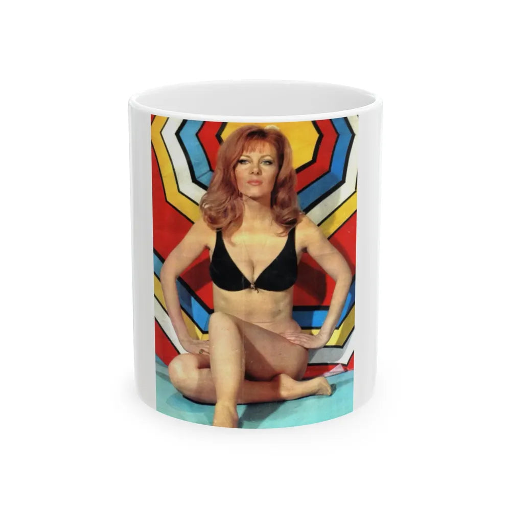 Ingrid Pitt #131 (Vintage Female Icon) White Coffee Mug-11oz-Go Mug Yourself