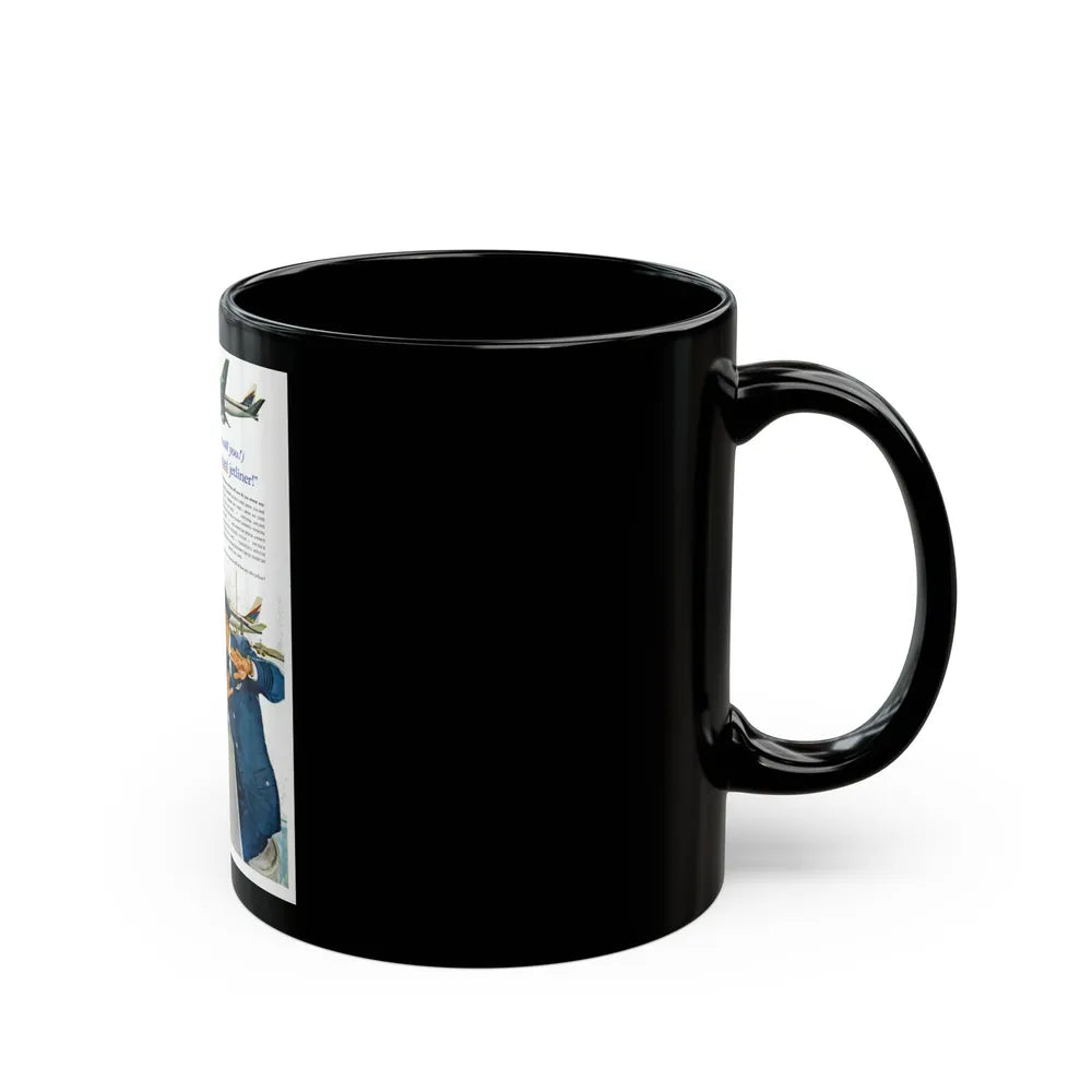 DC-8 Excitement ad, 1959 - Black Coffee Mug-Go Mug Yourself