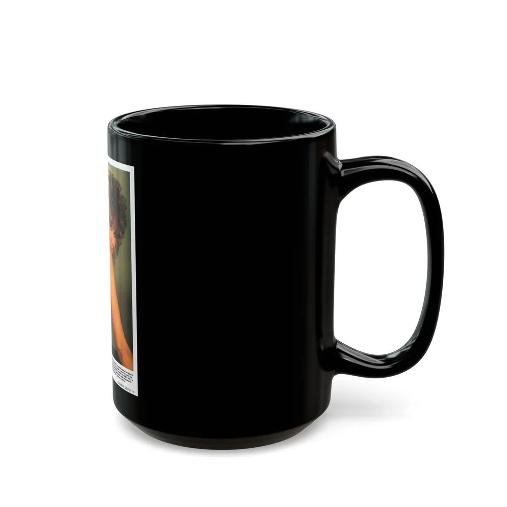 Linda Blair #149 - Partially Topless (Vintage Female Icon) Black Coffee Mug-Go Mug Yourself