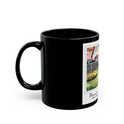 Cyclone Fence ad, 1929 - Black Coffee Mug-Go Mug Yourself