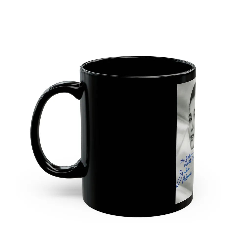 Julia Adams #32 - 8x10 B&W Head & Shoulder Glamour Portrait 1 (Vintage Female Icon) Black Coffee Mug-Go Mug Yourself