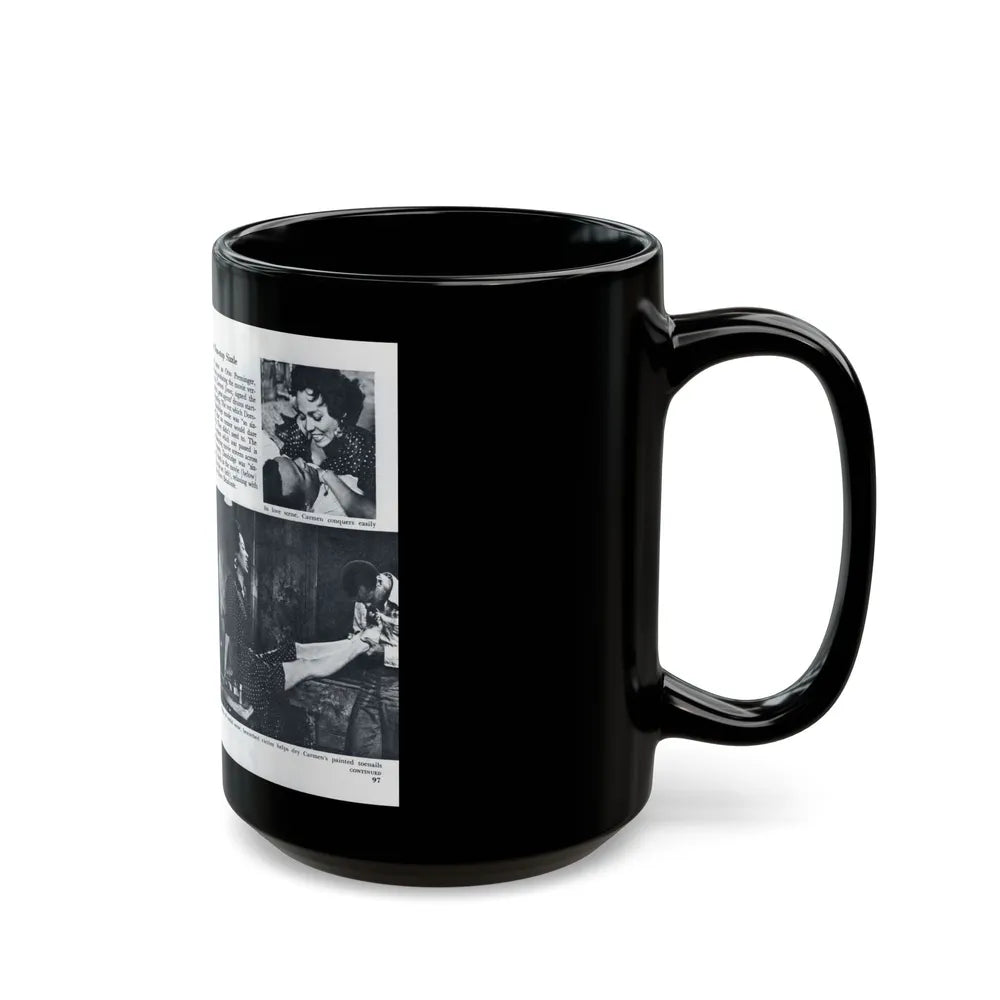 Dorothy Dandridge #98 - Pages 3 & 4 of 8 Featuring, Dorothy with, 3 B&W Photos & Article from Pageant Digest Mag. June '55 (Vintage Female Icon) Black Coffee Mug-Go Mug Yourself