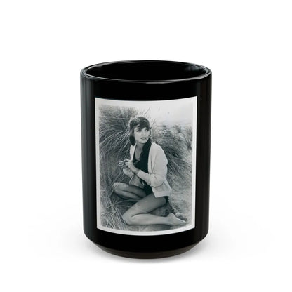 Katharine Ross #97 (Vintage Female Icon) Black Coffee Mug-15oz-Go Mug Yourself