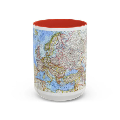 Europe (1962) (Map) Accent Coffee Mug-15oz-Red-Go Mug Yourself