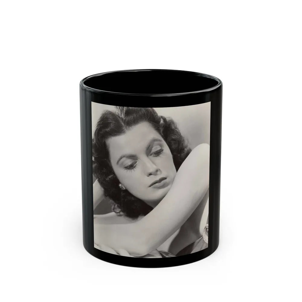 Faith Domergue #172 (Vintage Female Icon) Black Coffee Mug-11oz-Go Mug Yourself