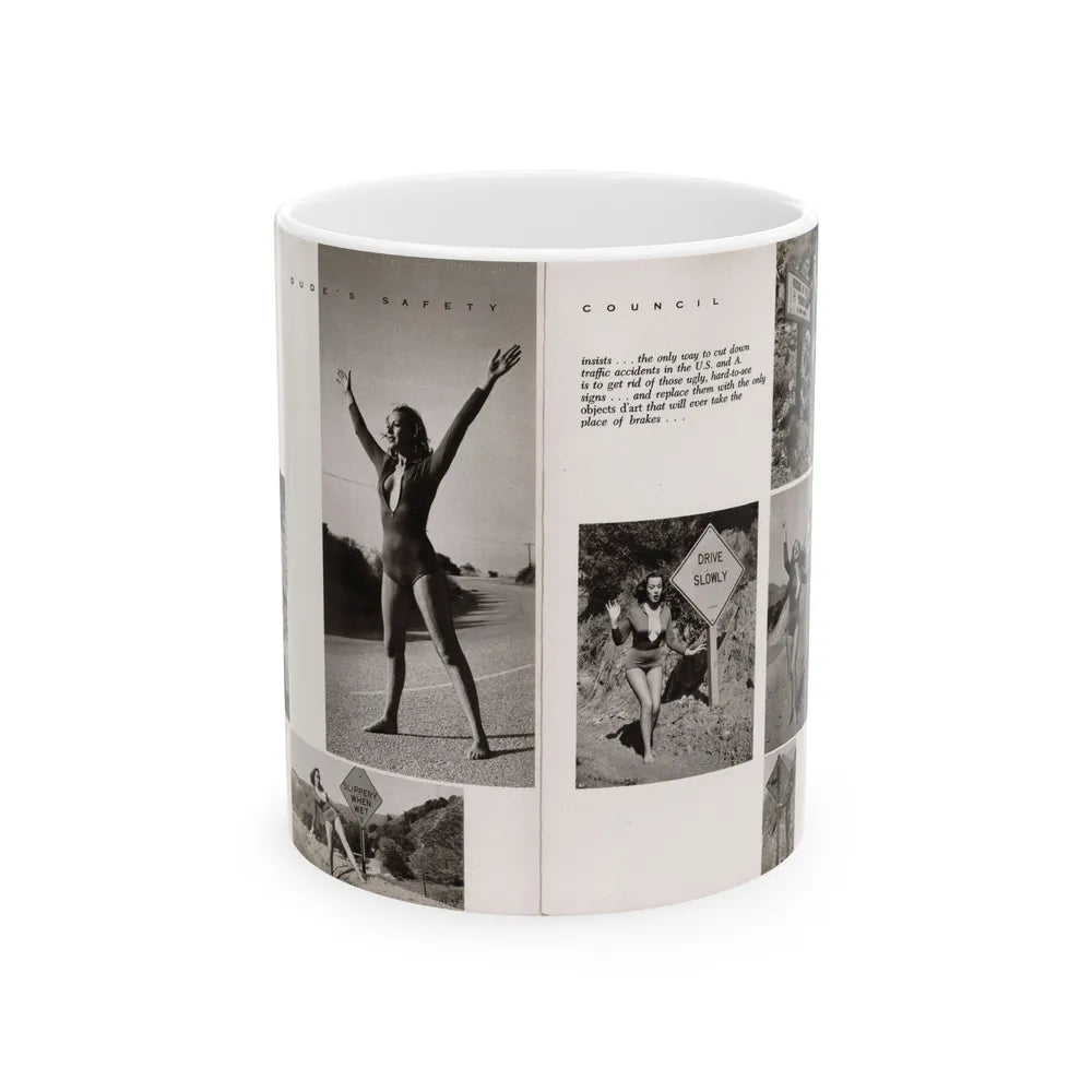 Dawn Richard #70 - [Pages 66 & 67] Including 2 Pages & 7 B&W Photos with Caption from DUDE Mag. '57 (Vintage Female Icon) White Coffee Mug-11oz-Go Mug Yourself