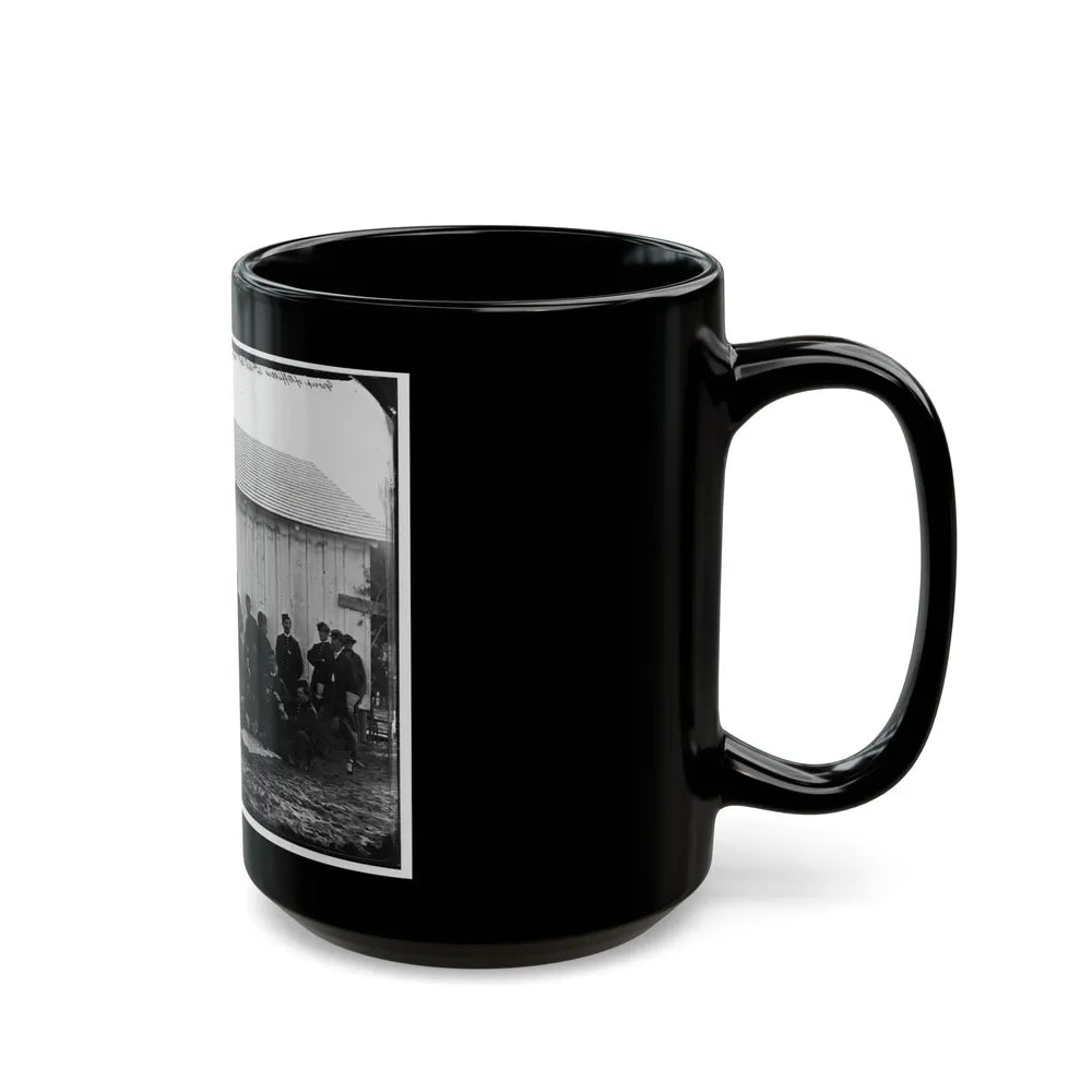 District Of Columbia. White Officers Of 4th U.S. Colored Infantry At Leisure, Fort Slocum (U.S. Civil War) Black Coffee Mug-Go Mug Yourself