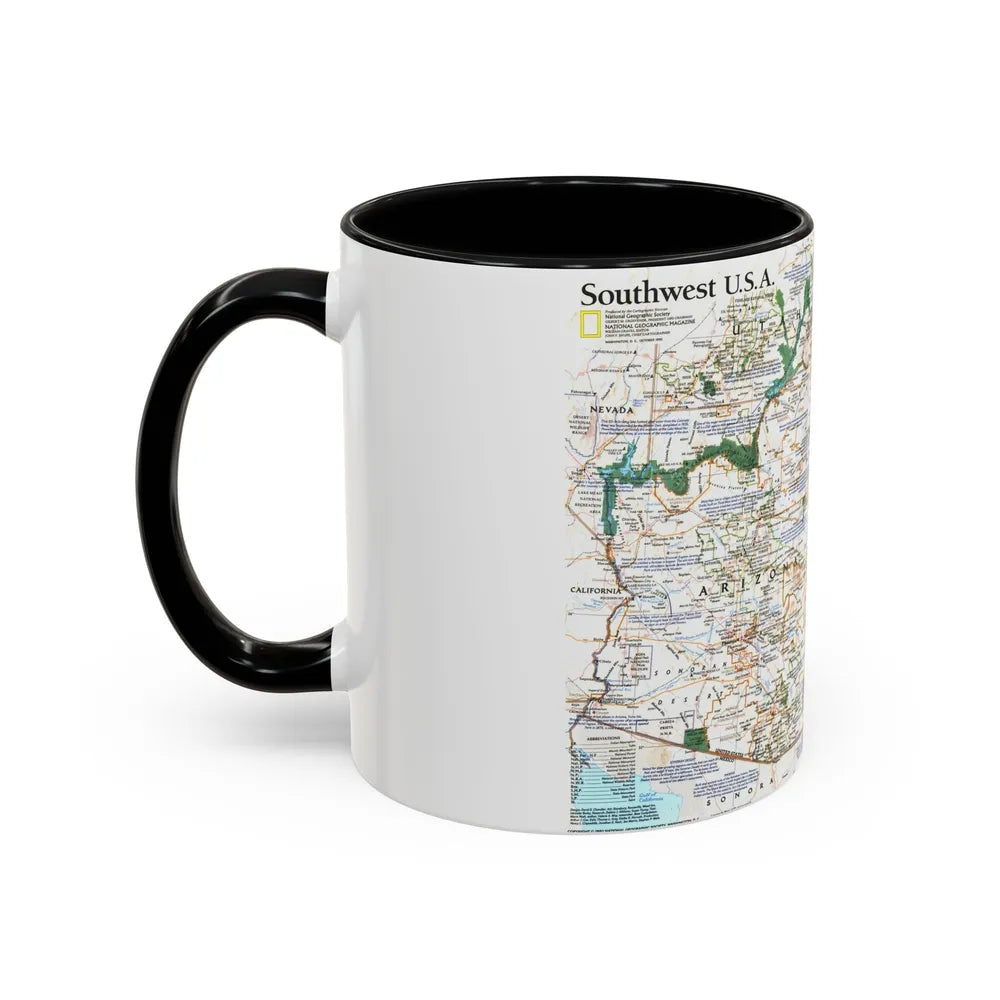 USA - Southwest (1992) (Map) Accent Coffee Mug-Go Mug Yourself