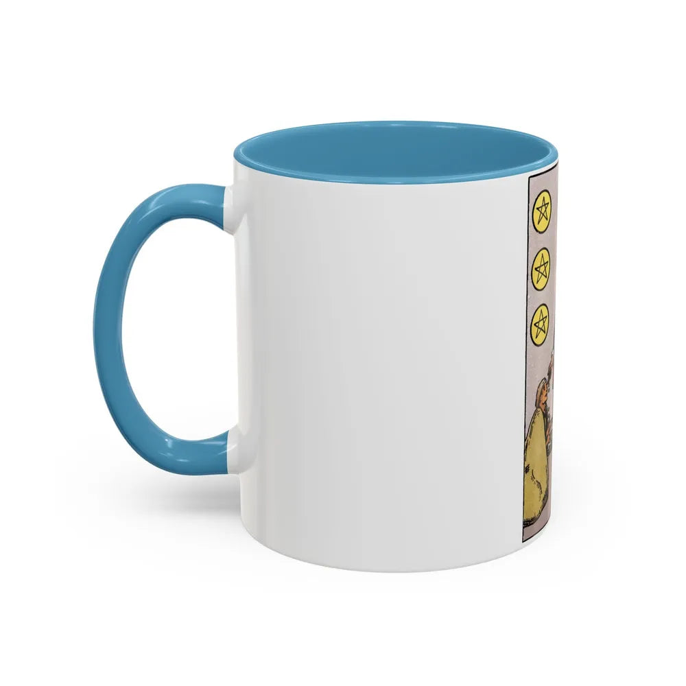 The 6 of Pentacles (Tarot Card) Accent Coffee Mug-Go Mug Yourself