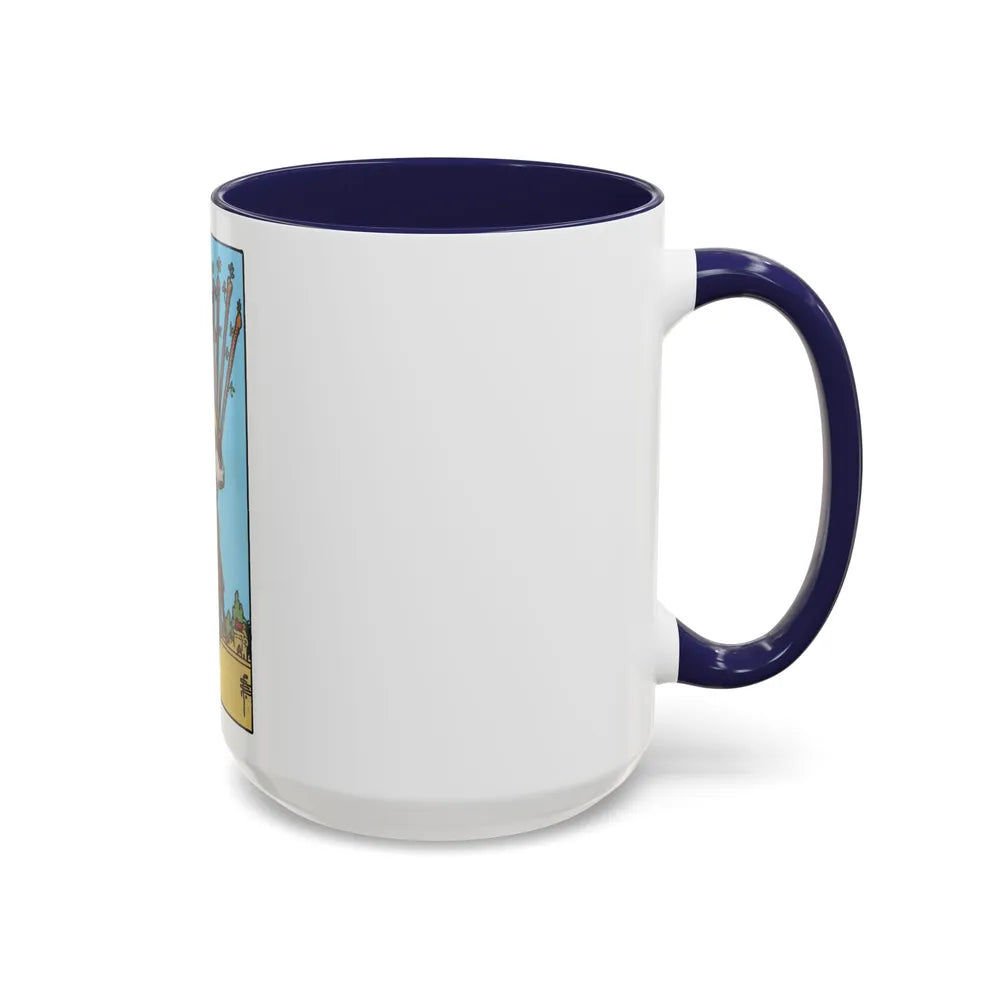 The 10 of Wands (Tarot Card) Accent Coffee Mug-Go Mug Yourself