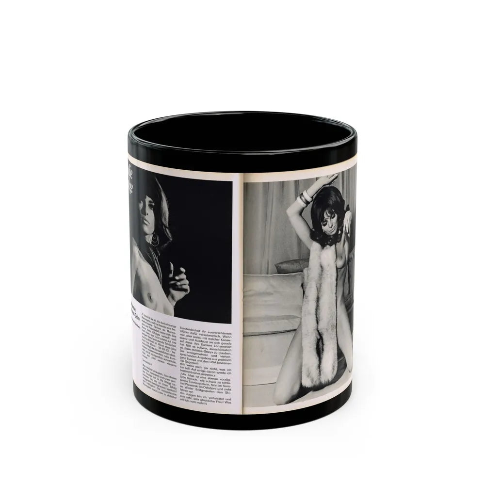 Julie Ege #178 (Vintage Female Icon) Black Coffee Mug-11oz-Go Mug Yourself