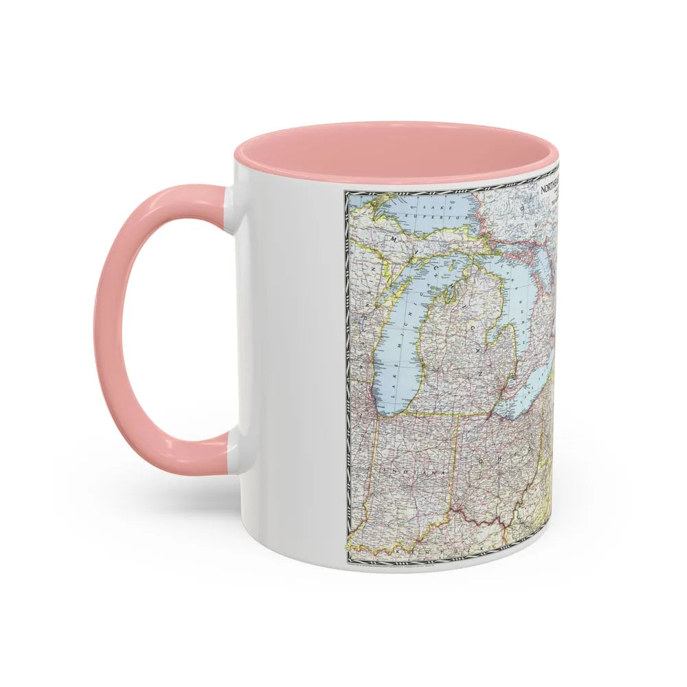 USA - Northeastern (1945) (Map) Accent Coffee Mug-Go Mug Yourself