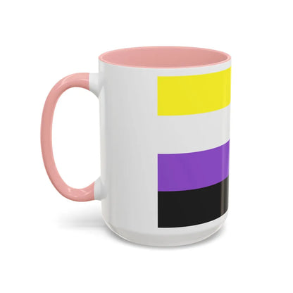 Nonbinary Pride Flag - Accent Coffee Mug-Go Mug Yourself