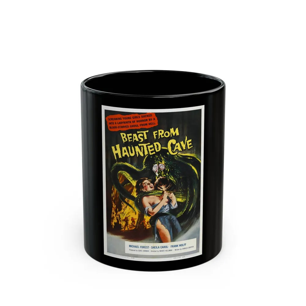 BEAST FROM HAUNTED CAVE 1959 Movie Poster - Black Coffee Mug-11oz-Go Mug Yourself