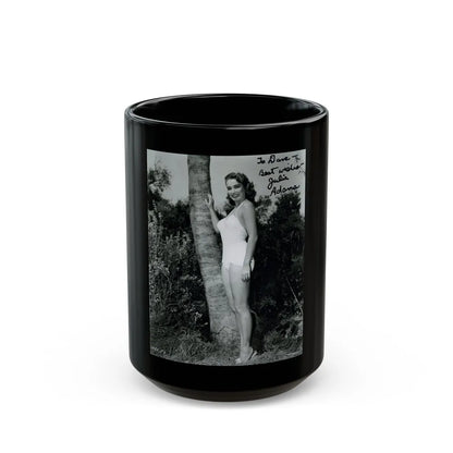 Julia Adams #97 - 8x10 B&W Full Body 1-Piece Swimsuit Promo Photo for Creature From The Black Lagoon '54 (Vintage Female Icon) Black Coffee Mug-15oz-Go Mug Yourself