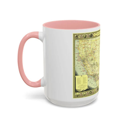 USA - Southwestern (1940) (Map) Accent Coffee Mug-Go Mug Yourself