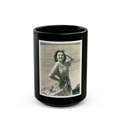 Barbara Rush #239 (Vintage Female Icon) Black Coffee Mug-15oz-Go Mug Yourself