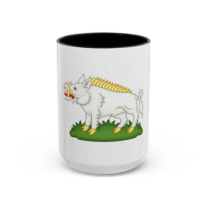 White Boar Badge of Richard III - Accent Coffee Mug-15oz-Black-Go Mug Yourself