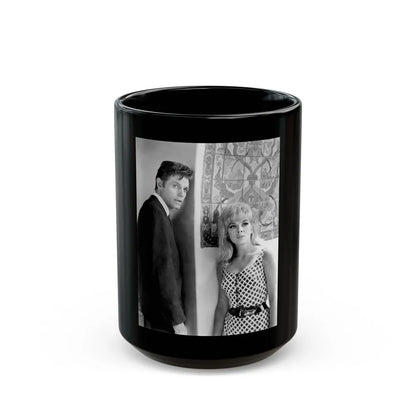 Leslie Parrish #232 (Vintage Female Icon) Black Coffee Mug-15oz-Go Mug Yourself