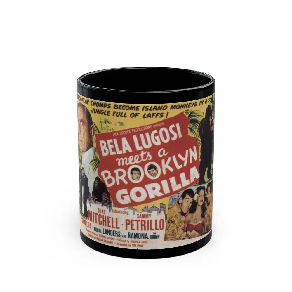 BELA LUGOSI MEETS A BROOKLYN GORILLA 1952 Movie Poster - Black Coffee Mug-11oz-Go Mug Yourself