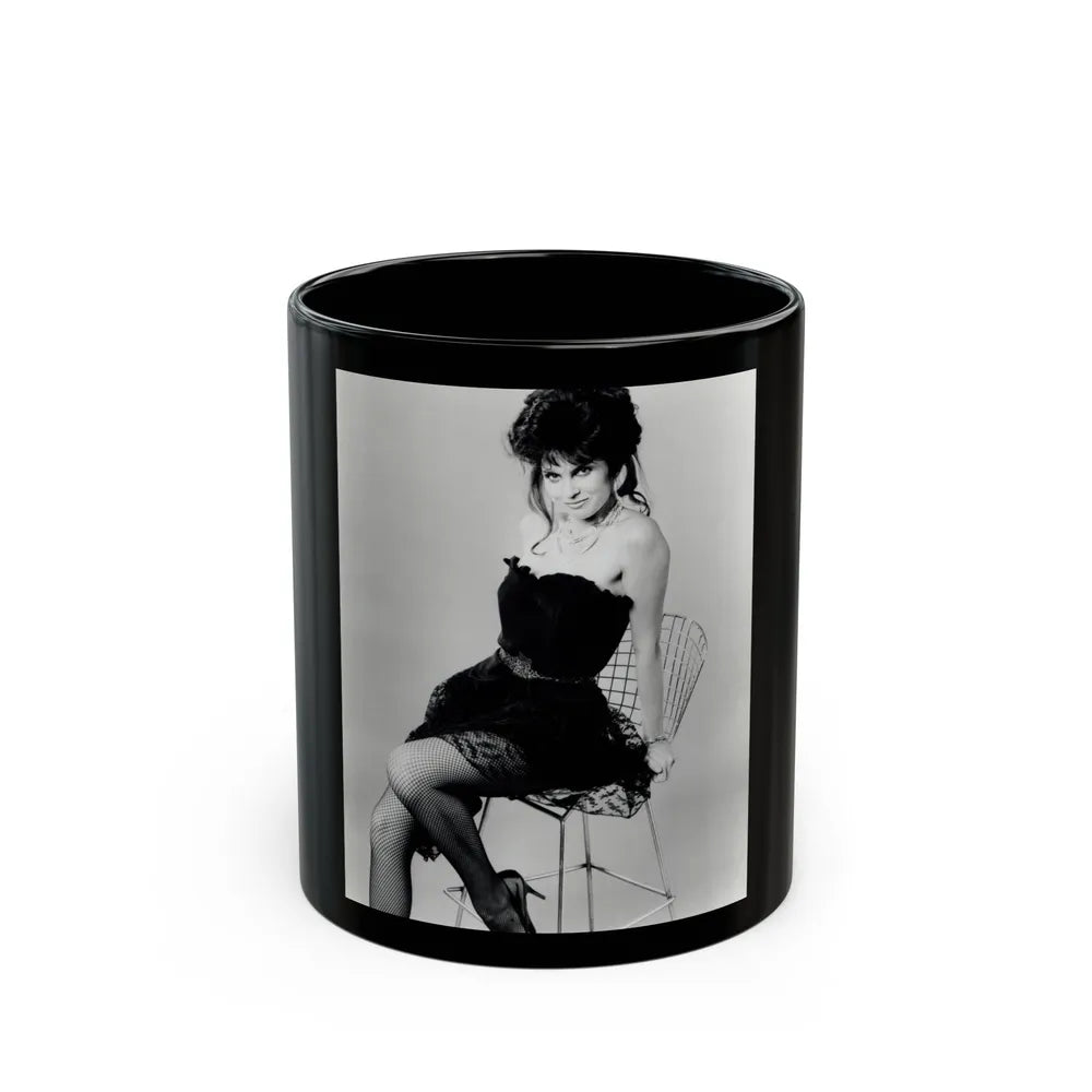 Caroline Munro #326 (Vintage Female Icon) Black Coffee Mug-11oz-Go Mug Yourself