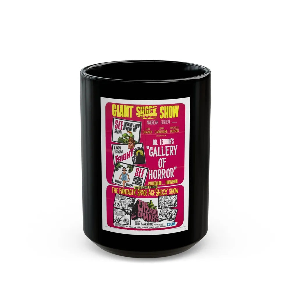 DR. TERROR'S GALLERY OF HORRORS + THE WIZARD OF MARS 1967 Movie Poster - Black Coffee Mug-15oz-Go Mug Yourself