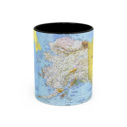 USA - Alaska (1975) (Map) Accent Coffee Mug-11oz-Black-Go Mug Yourself