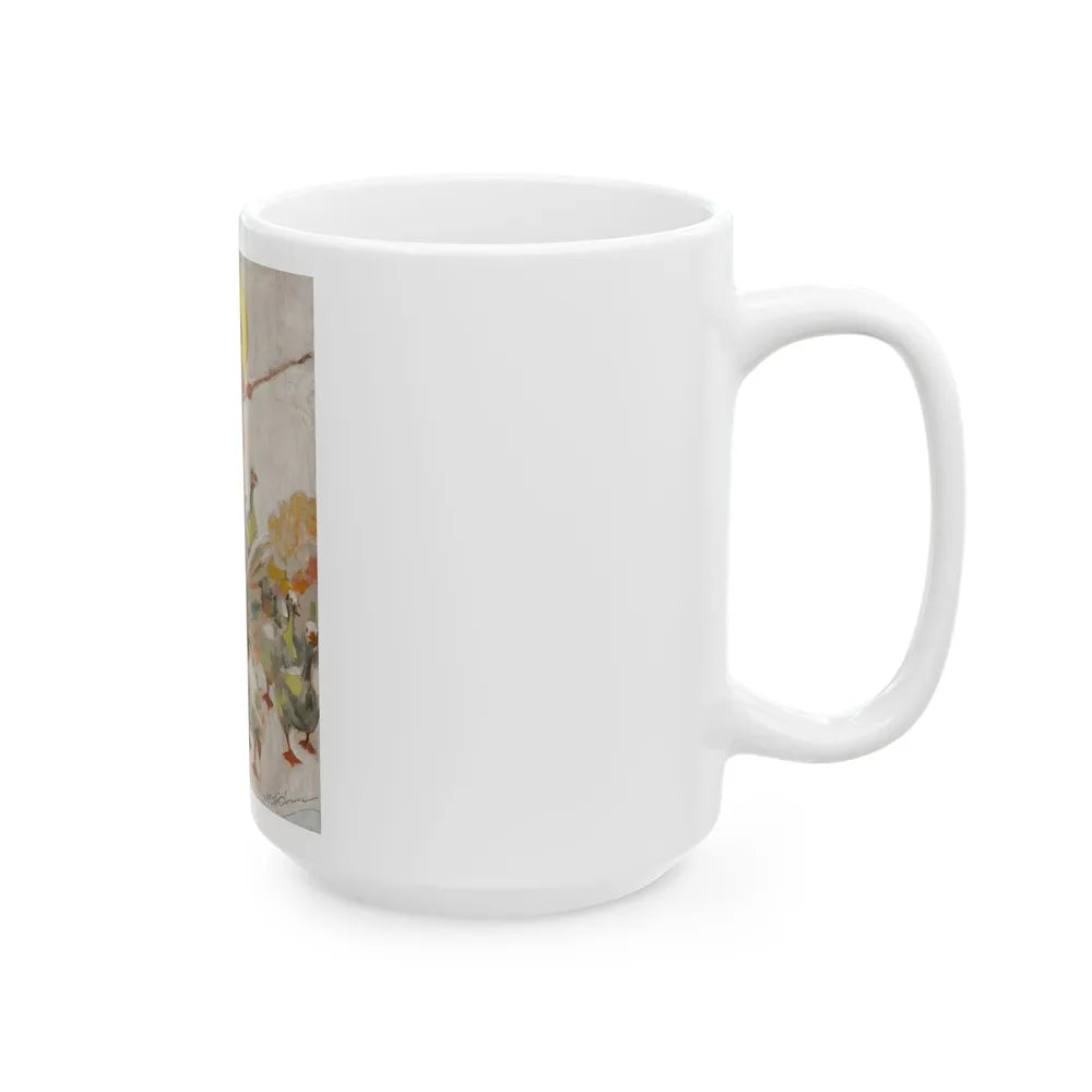 Corralling the Geese, possible magazine cover study - White Coffee Mug-Go Mug Yourself