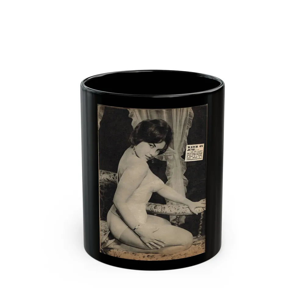 June Palmer #137 (Vintage Female Icon) Black Coffee Mug-11oz-Go Mug Yourself