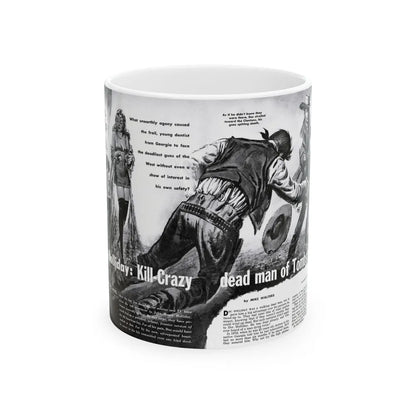 Doc Holliday - Kill-Crazy dead man of Tombstone, Man's Adventure, December 1958 - White Coffee Mug-11oz-Go Mug Yourself