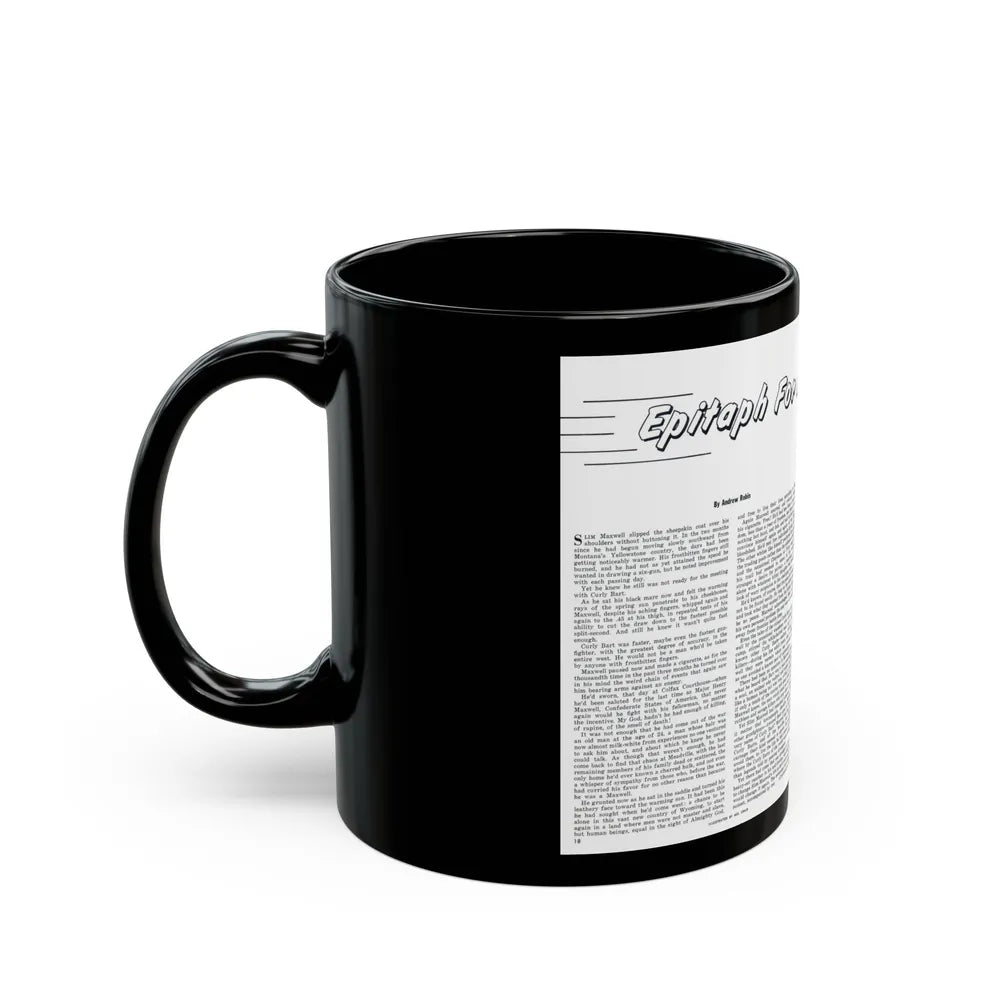 Epitaph For A Fast Gun, Bluebook for Men, February 1961 - Black Coffee Mug-Go Mug Yourself