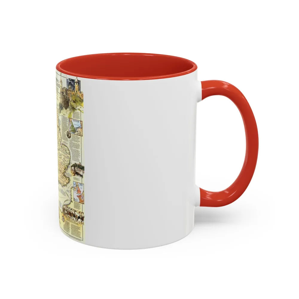 England - Medieval (1979) (Map) Accent Coffee Mug-Go Mug Yourself