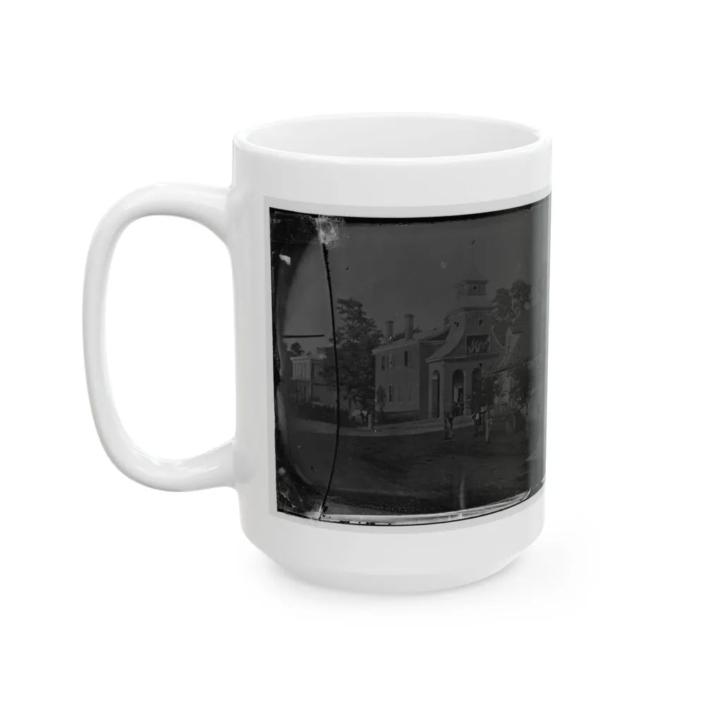 Culpeper Court House, Va. Court House, With A Group Of Confederates Captured At Cedar Mountain On Balcony (U.S. Civil War) White Coffee Mug-Go Mug Yourself