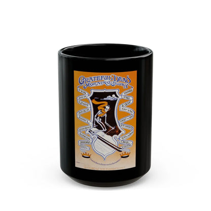 Grateful Dead (Music Poster) Black Coffee Mug-15oz-Go Mug Yourself