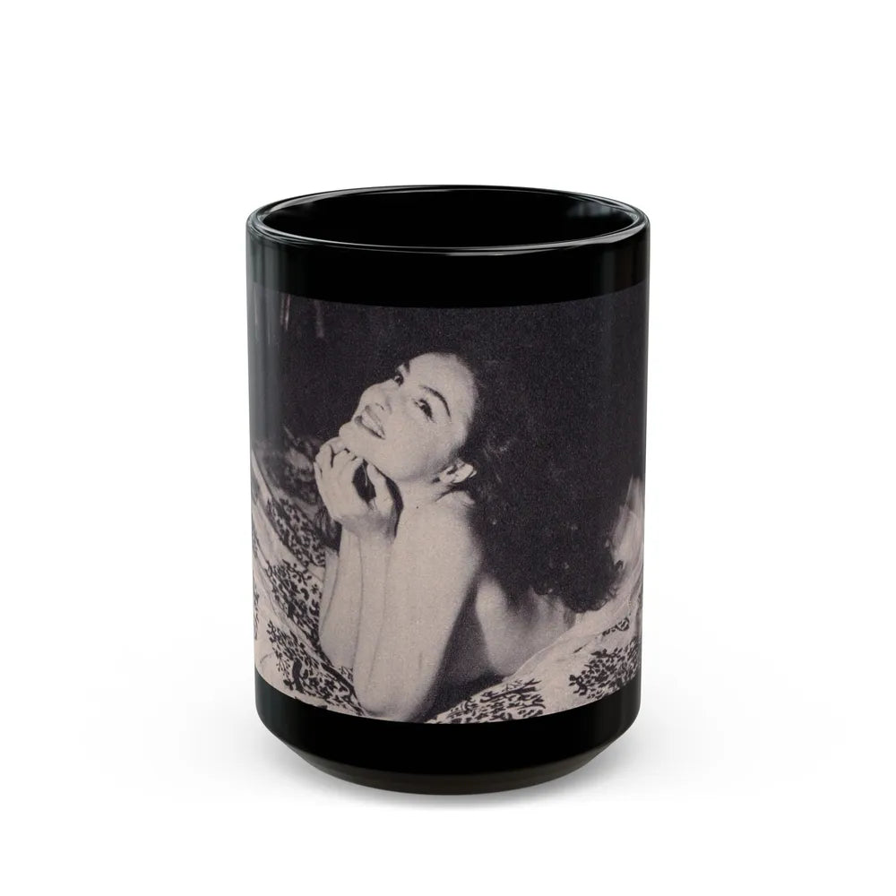 Julie Newmar #377 (Vintage Female Icon) Black Coffee Mug-15oz-Go Mug Yourself