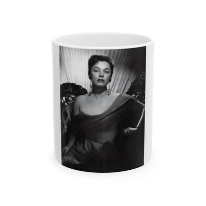 Ruth Roman #102 - 8.5x10.5 B&W Upper Body Glamour Photo on Magazine Page (Vintage Female Icon) White Coffee Mug-11oz-Go Mug Yourself