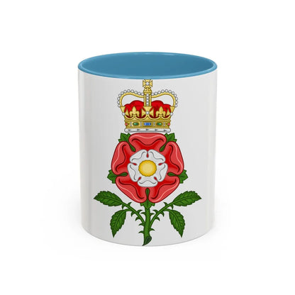 Tudor Rose Royal Badge of England - Accent Coffee Mug-11oz-Light Blue-Go Mug Yourself