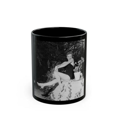 Carol Ohmart #32 (Vintage Female Icon) Black Coffee Mug-11oz-Go Mug Yourself