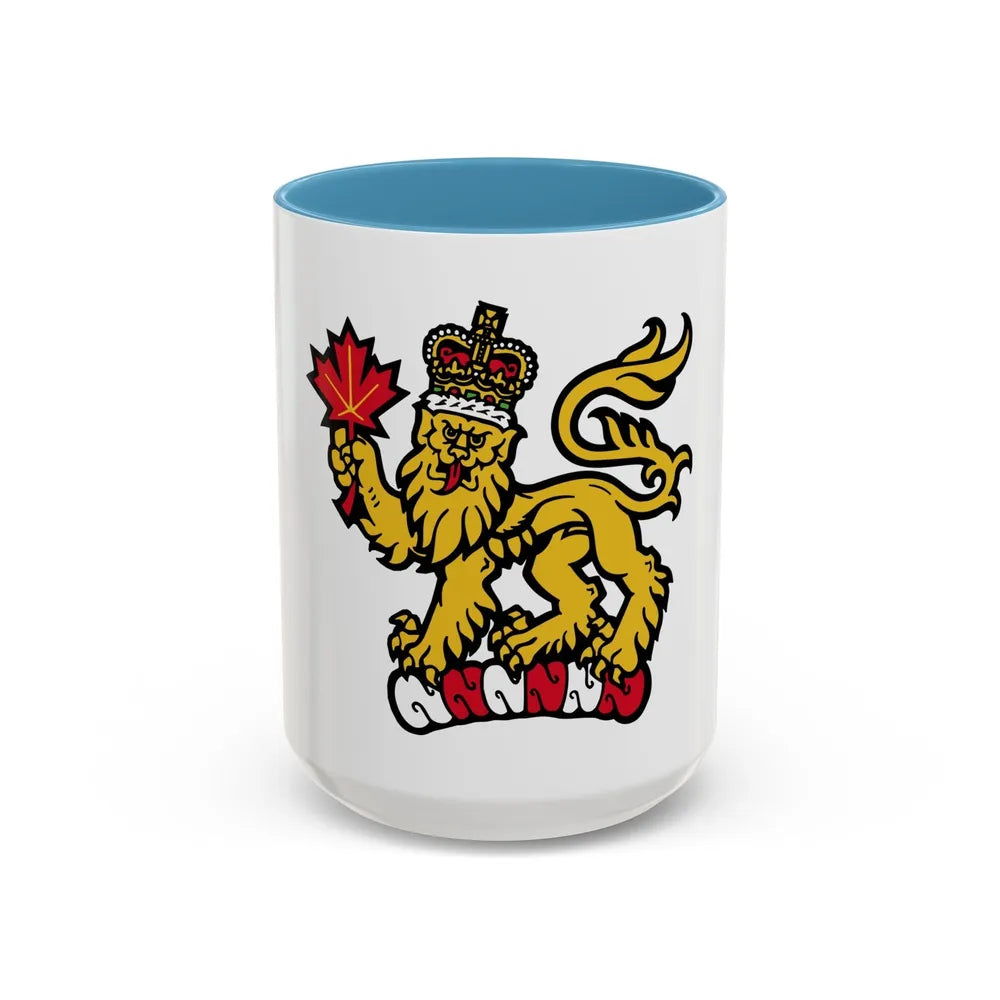 Canadian Crest - Accent Coffee Mug-15oz-Light Blue-Go Mug Yourself