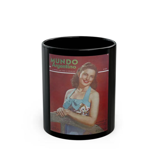 Coleen Gray #45 - Mag. Cover (Vintage Female Icon) Black Coffee Mug-11oz-Go Mug Yourself