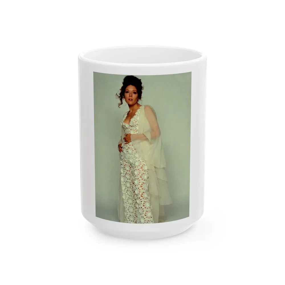 Diana Rigg #39 (Vintage Female Icon) White Coffee Mug-15oz-Go Mug Yourself