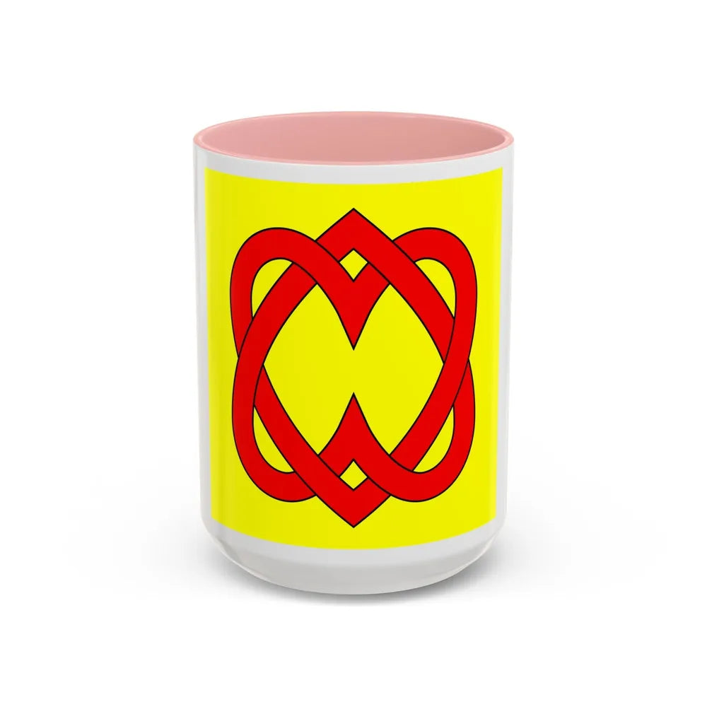 Flag of Blonay Switzerland - Accent Coffee Mug-15oz-Pink-Go Mug Yourself