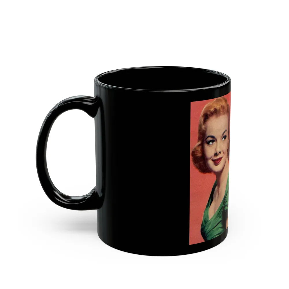 Leslie Parrish #164 (Vintage Female Icon) Black Coffee Mug-Go Mug Yourself