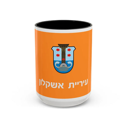 Flag of Ashkelon Israel - Accent Coffee Mug-15oz-Black-Go Mug Yourself