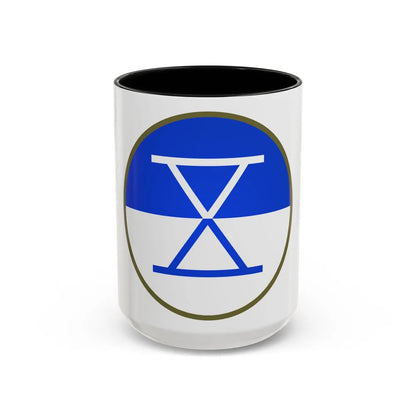 X Corps (U.S. Army) Accent Coffee Mug-15oz-Black-Go Mug Yourself