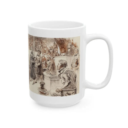 Collier's Weekly magazine story illustration, 1955 - White Coffee Mug-Go Mug Yourself