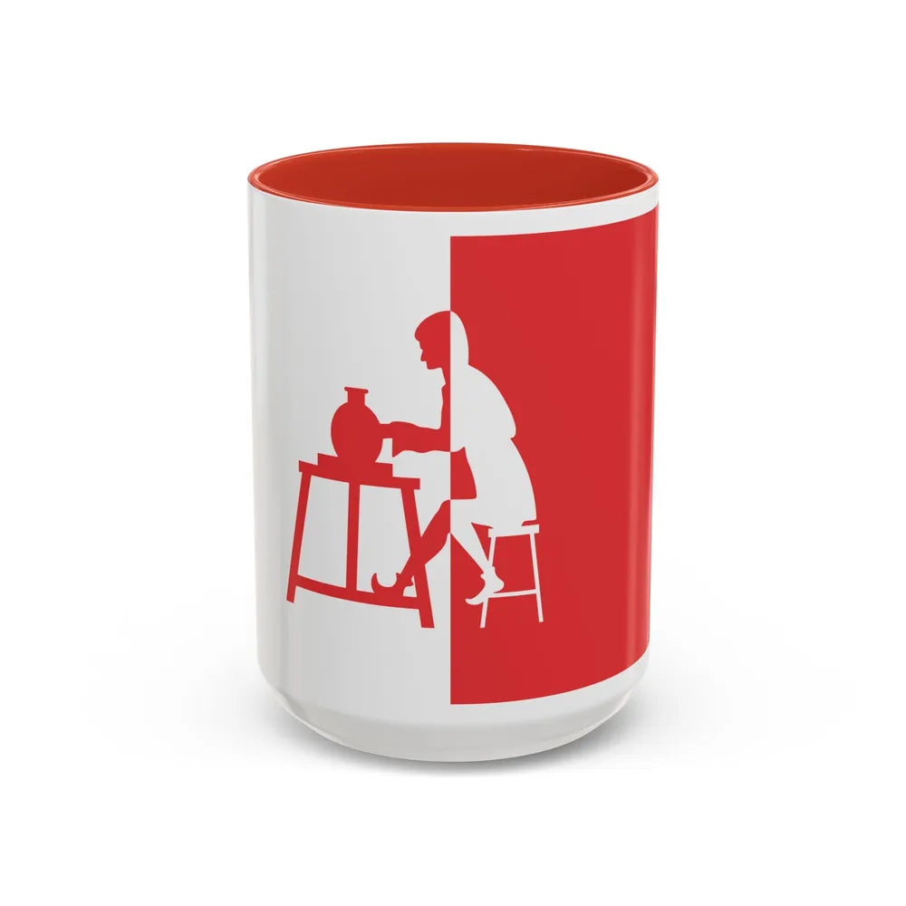 Flag of Horningsea UK - Accent Coffee Mug-15oz-Red-Go Mug Yourself