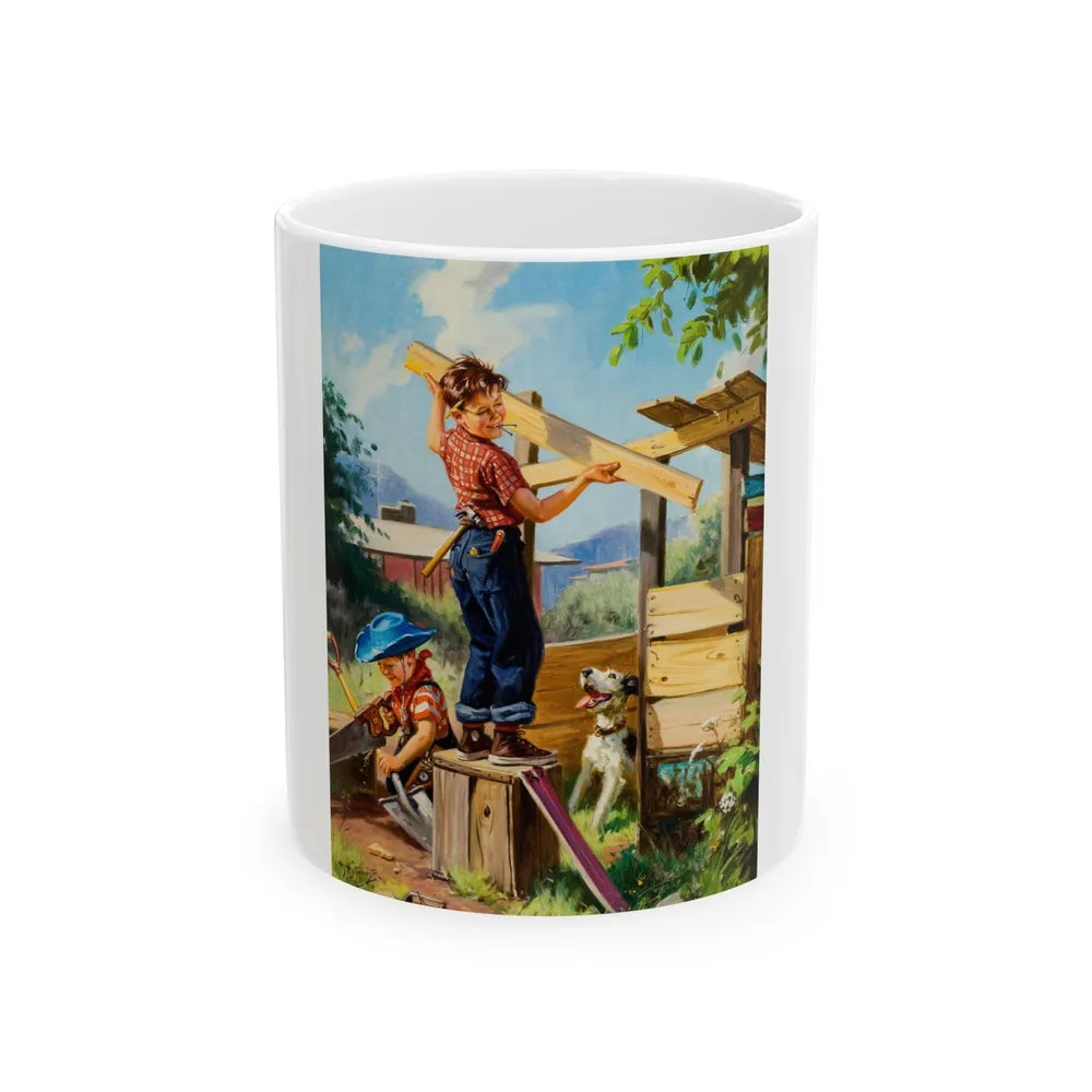 Building a Fort - White Coffee Mug-11oz-Go Mug Yourself