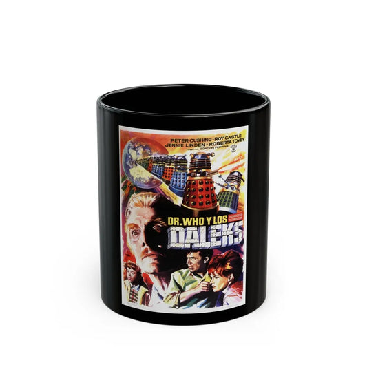 DR. WHO & THE DALEKS (SPANISH) 1965 Movie Poster - Black Coffee Mug-11oz-Go Mug Yourself