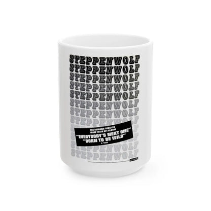 Steppenwolf 1968 (Music Poster) White Coffee Mug-15oz-Go Mug Yourself